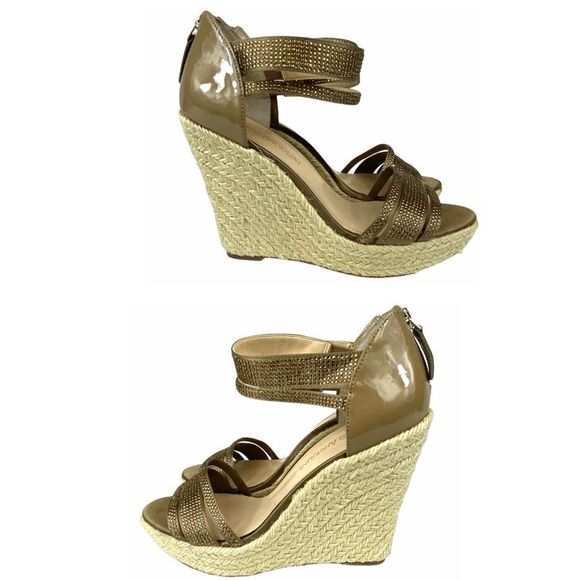 Enzo Angiolini Wedge Sandals Bronze - Picture 4 of 16
